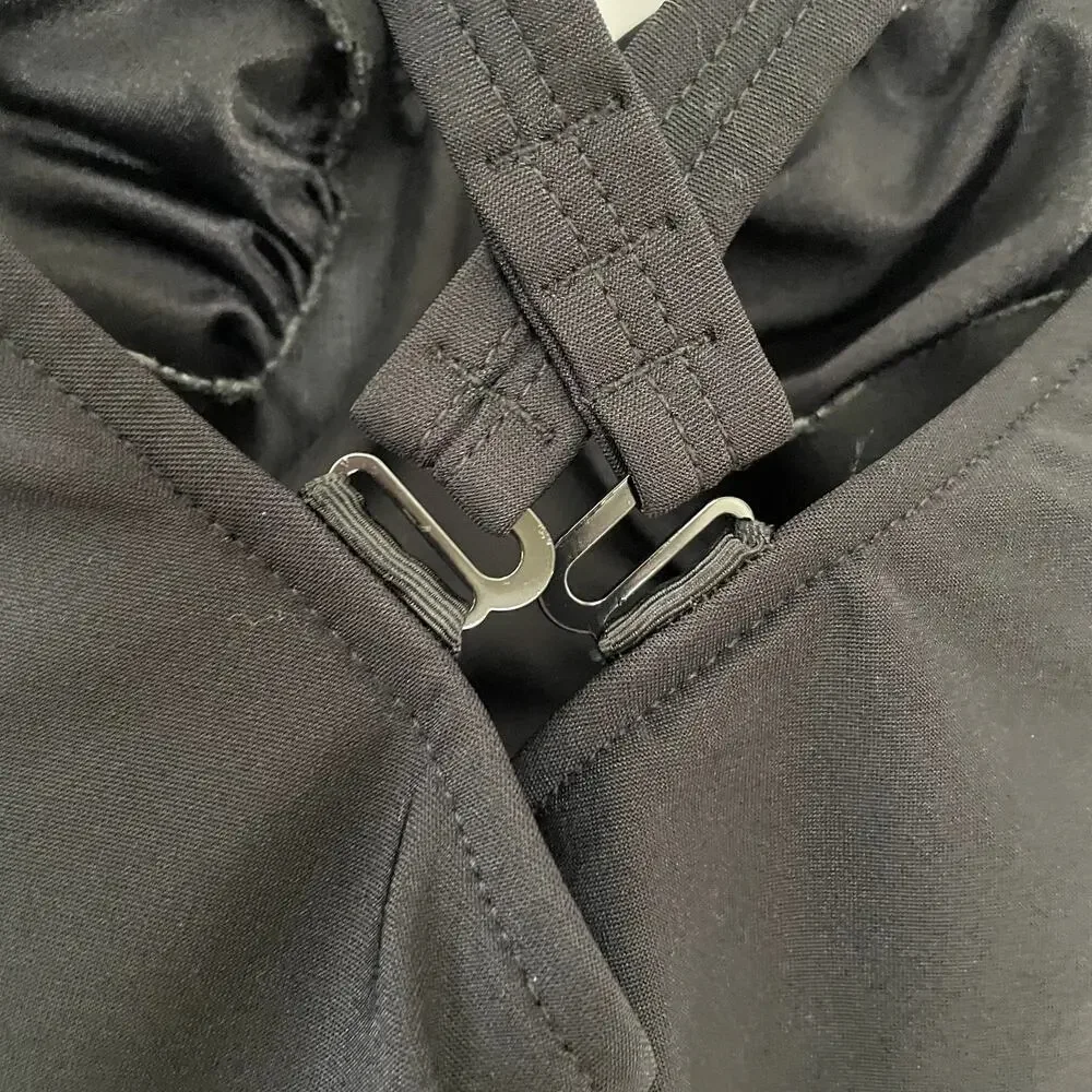 Eddie Bauer slim‎ suit black one piece racerback adjustible women's size 14 tall